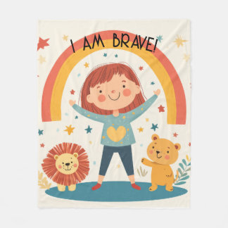 Cobertor De Velo Sou Corajoso - Afirmação De Crianças