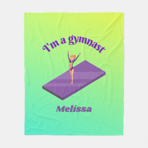 Cobertor De Velo Sou um ginasta com Leotard no tapete roxo