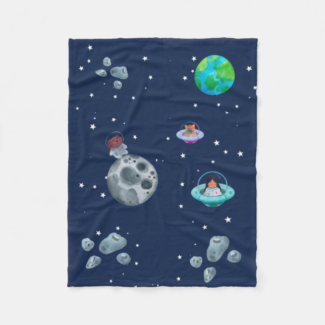 Cobertor De Velo Space themed blanket. (Frente)