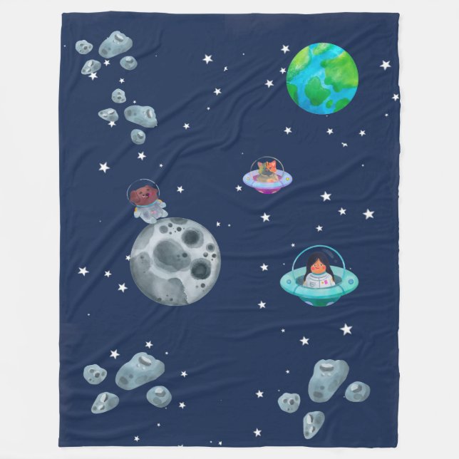 Cobertor De Velo Space themed blanket. (Frente)