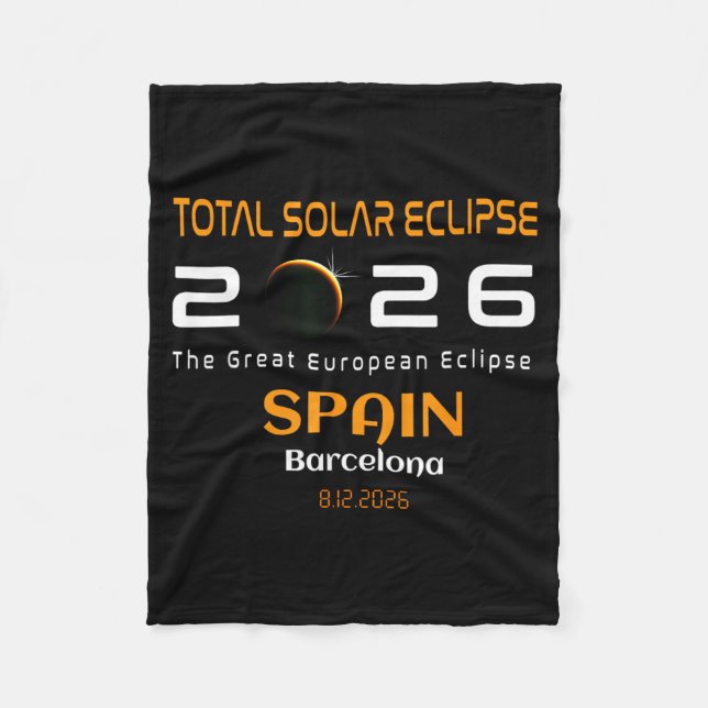 Cobertor De Velo Spain Barcelona Total Solar Eclipse August 2026 (Frente)
