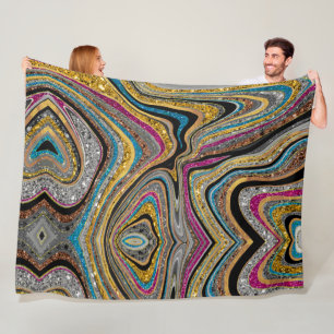 Cobertor De Velo Sparkle Glam glittery Girly Marble Art