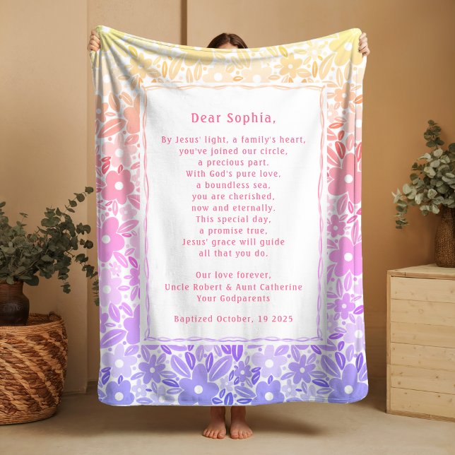 Cobertor De Velo Special Prayer Baptism Fleece Blankets Godchild  (Criador carregado)