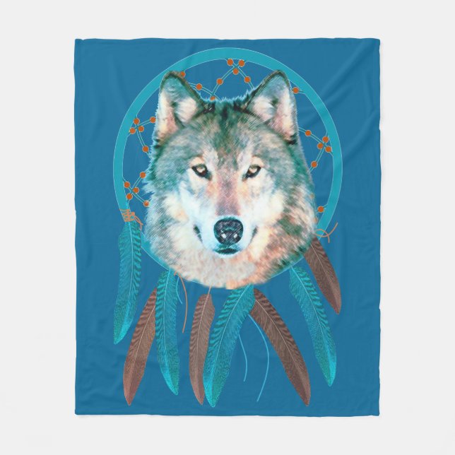 Cobertor De Velo Spirit Wolf Drecher Catcher Fleece Blanket (Frente)