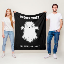 Cobertor De Velo Spookes Vibes Fantasma Halloween Preto e Branco