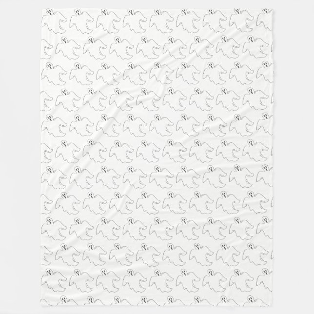 Cobertor De Velo Spooky Ghost Happy Halloween Trick ou Treat Impres (Frente)