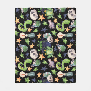 Cobertor De Velo "Spooky Halloween: Padrão Escuro Desenho De Mão."