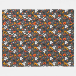 Cobertor De Velo Spooky Halloween Pattern Fleece Blanket