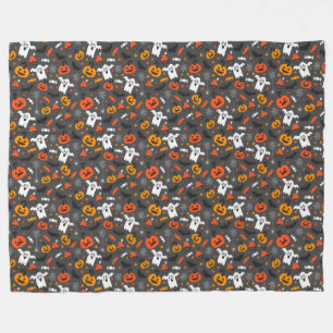 Cobertor De Velo Spooky Halloween Pattern Fleece Blanket