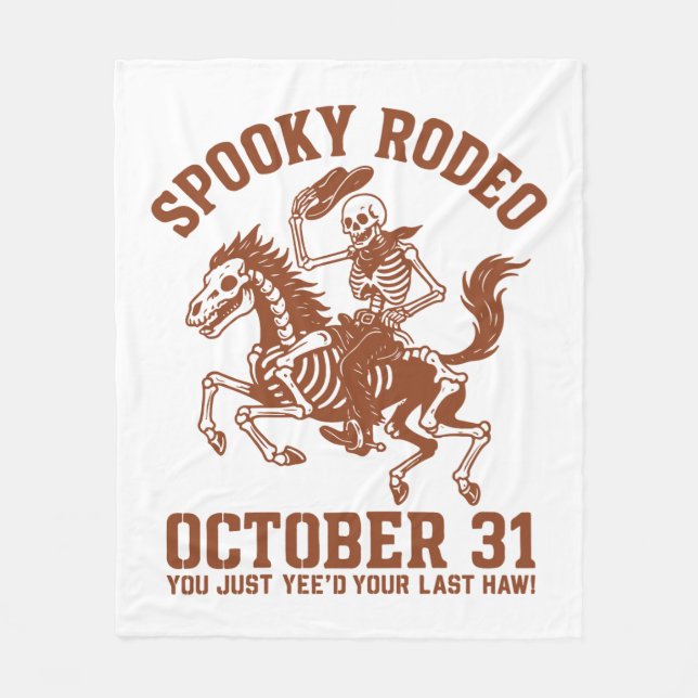 Cobertor De Velo Spooky Rodeo Halloween 31 de outubro (Frente)