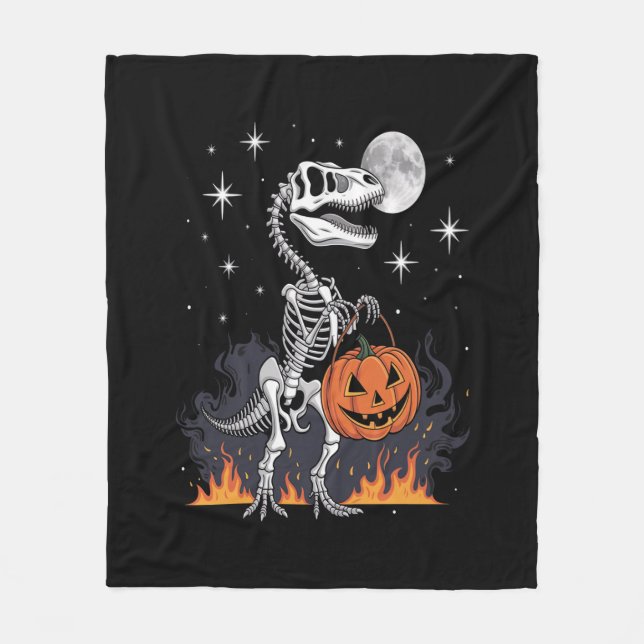 Cobertor De Velo Spooky Saurus Halloween Dinosaur (Frente)