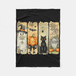 Cobertor De Velo Spooky Season Vintage Halloween Ghost Pumpkin Coqu