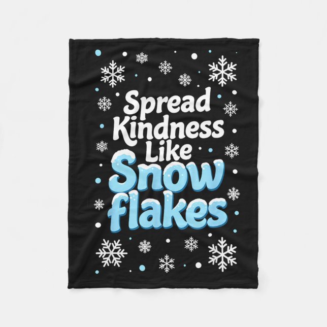 Cobertor De Velo Spread Kindness Like Snowflakes Insrational Quotes (Frente)
