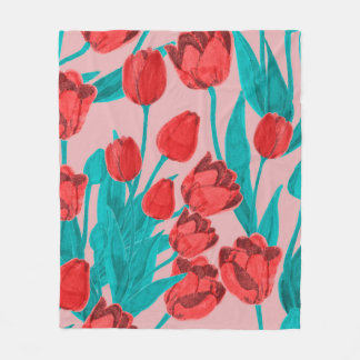 Cobertor De Velo Spring floral seamless pattern with hand drawn tul
