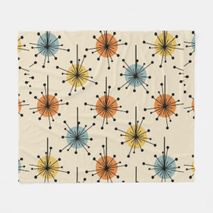 Cobertor De Velo Sputnik Starburst Flowers Retro