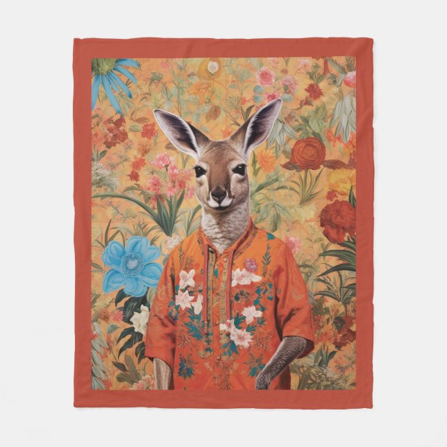 Cobertor De Velo Sr. Kangaroo em seu Garden Fleece Blanket (Frente)