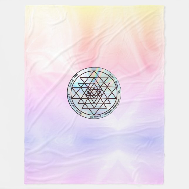 Cobertor De Velo Sri Yantra – Talismã de Proteção Personalizável (Frente)
