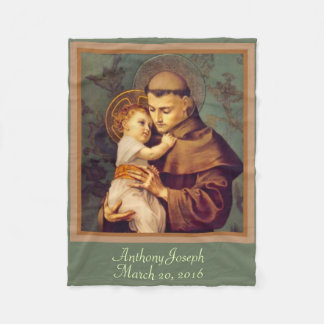 Cobertor De Velo St Anthony & o bebê Jesus PERSONALIZAM