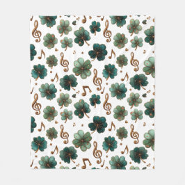 Cobertor De Velo St. Patrick’s Day Musical Shamrock