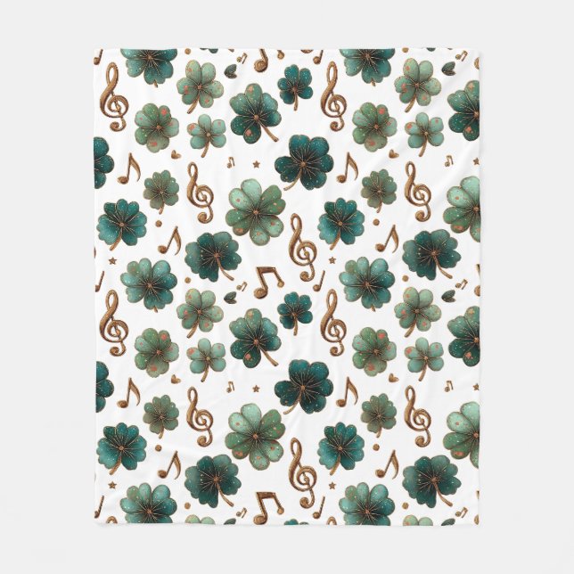 Cobertor De Velo St. Patrick’s Day Musical Shamrock (Frente)