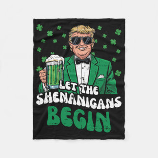 Cobertor De Velo St Patricks Day Trump Let Shenanigans Begin Funny 