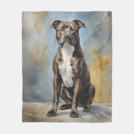 Cobertor De Velo Staffy dog Portrait