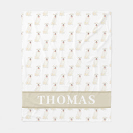 Cobertor De Velo Staffy Pitbull Personalizado (Branco) 