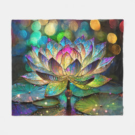 Cobertor De Velo Stained Glass Vibrant Lotus Flower