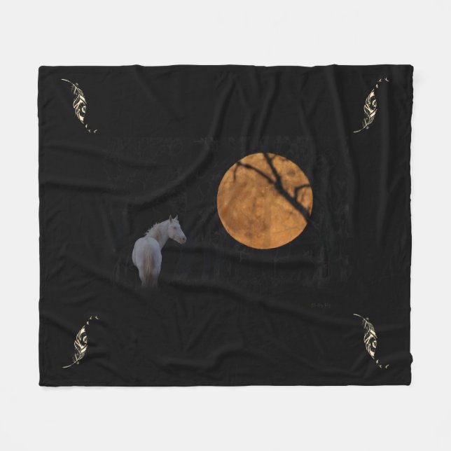 Cobertor De Velo Stallion Centaur & Feather Fleece Blanket (Frente (Horizontal))