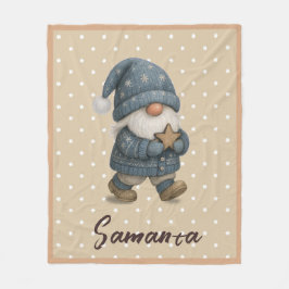 Cobertor De Velo Star pattern gnome blue beige name
