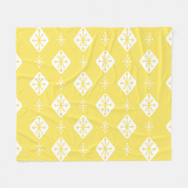 Cobertor De Velo Starbursts do Século Médio Amarelo (Frente (Horizontal))