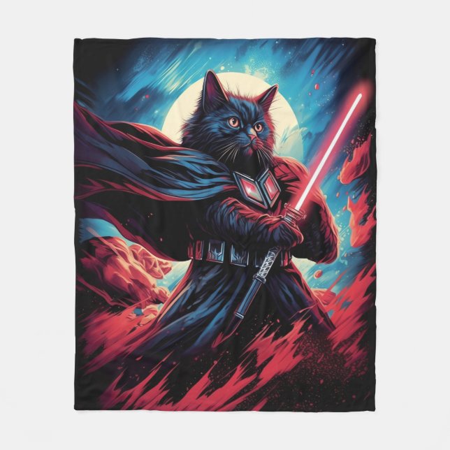 Cobertor De Velo Stardust Samurai | Guerreiro de Gato Cósmico (Frente)