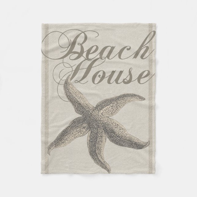 Cobertor De Velo Starfish Beach House Seashore Coastal (Frente)