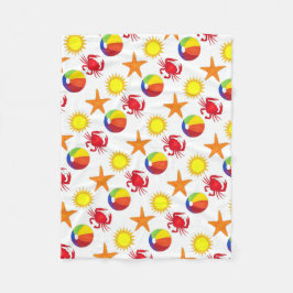 Cobertor De Velo Starfish Crab Beachball Summer Sunshine Beach