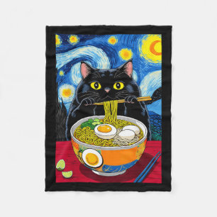 Cobertor De Velo StarNight Black Fat Cat Ramen Funny Black Fat C