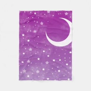 Cobertor De Velo StarNight Sky Roxo Moon e Estrelas