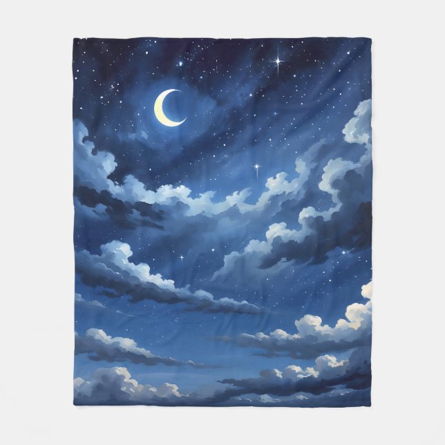 Cobertor De Velo Starry Crescent Sky (Frente)
