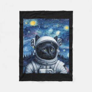 Cobertor De Velo Starry Night Cosmic Cat Astronauta Art