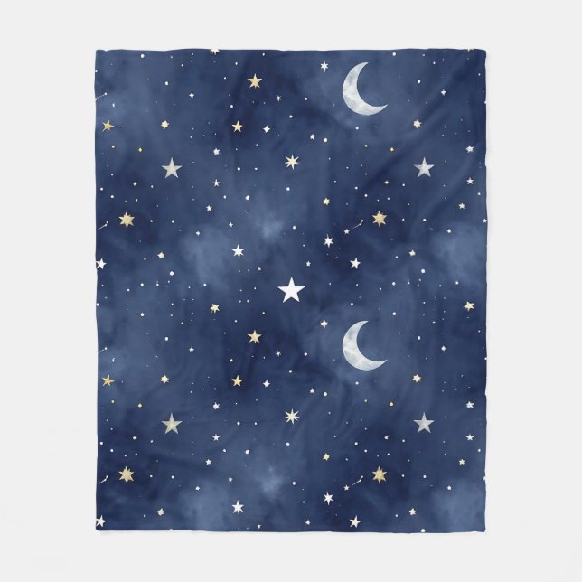 Cobertor De Velo Starry Night Moon Constellations Pattern (Frente)