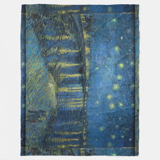 Cobertor De Velo Starry Night Over the Rhone Vincent van Gogh (Frente)