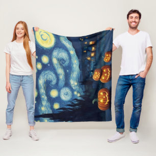 Cobertor De Velo Starry Night Van Gogh Halloween