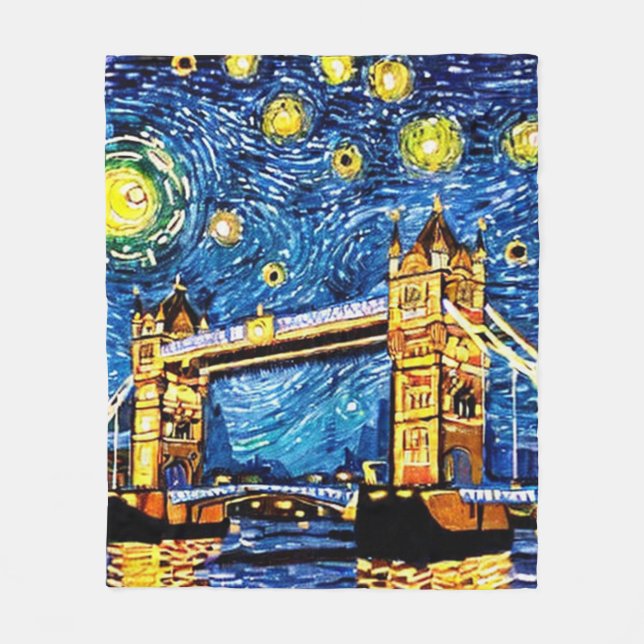 Cobertor De Velo Starry Starry Night London Inglaterra (Frente)
