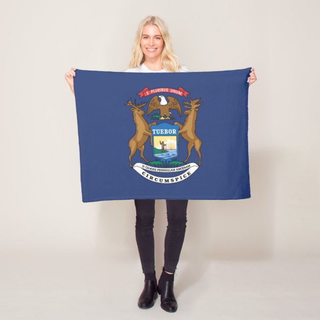 Cobertor De Velo State Flag of Michigan, EUA (In Situ)