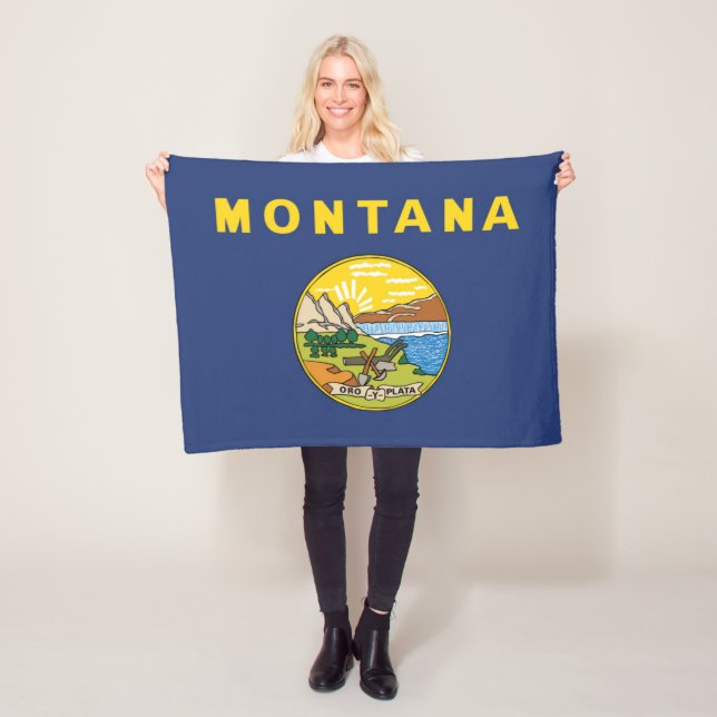 Cobertor De Velo State Flag of Montana, EUA (In Situ)
