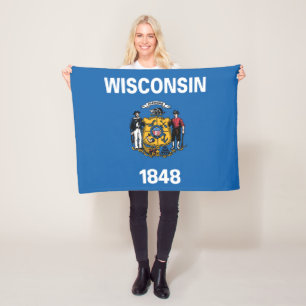 Cobertor De Velo State Flag of Wisconsin, EUA