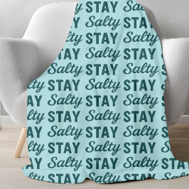 Cobertor De Velo Stay Salty Teal Sea Glass Blue Beach Decor Graphic