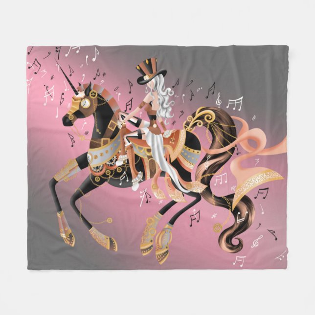 Cobertor De Velo Steampunk Fantasy Art (Frente (Horizontal))