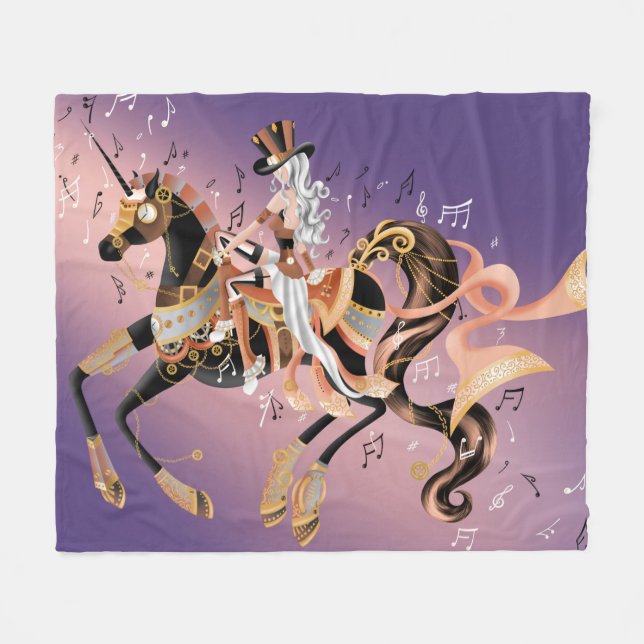 Cobertor De Velo Steampunk Fantasy Art (Frente (Horizontal))
