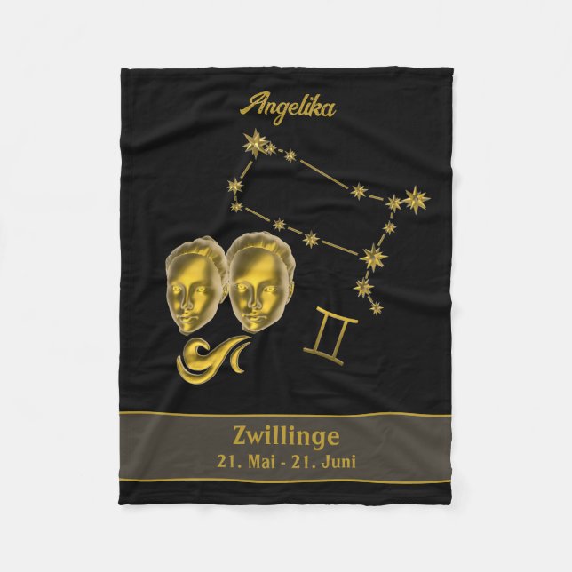 Cobertor De Velo Sternzeichen Zwillinge, gold -  (Frente)