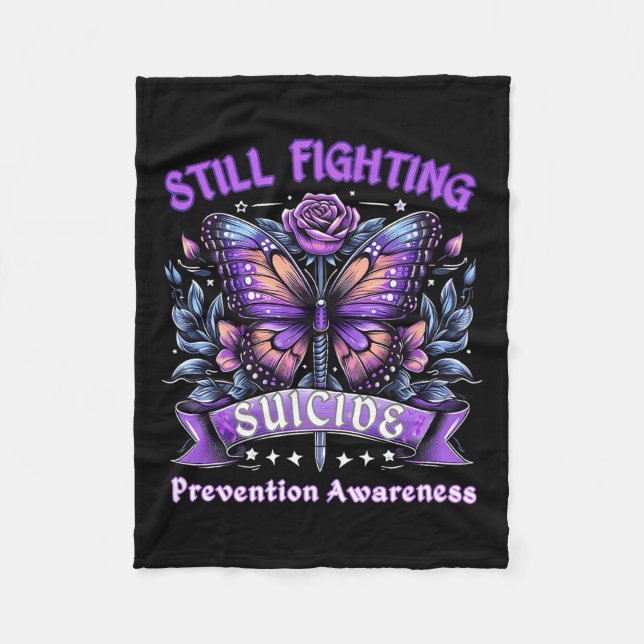 Cobertor De Velo Still Fighting Suicide Prevention Awareness Butter (Frente)